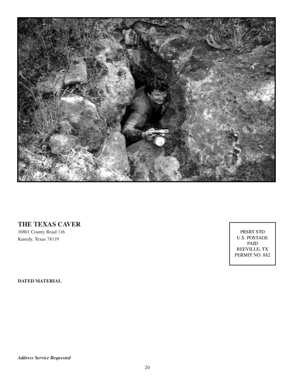 Cover of The Texas Caver, October 2002